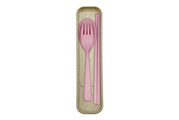 [EZ351] FEED - Wheat Straw Cutlery Set (Pink)