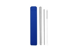 [EZ462] FEEL - Straw Set with Felt Pouch (Blue)