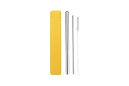 [EZ462] FEEL - Straw Set with Felt Pouch (Yellow)