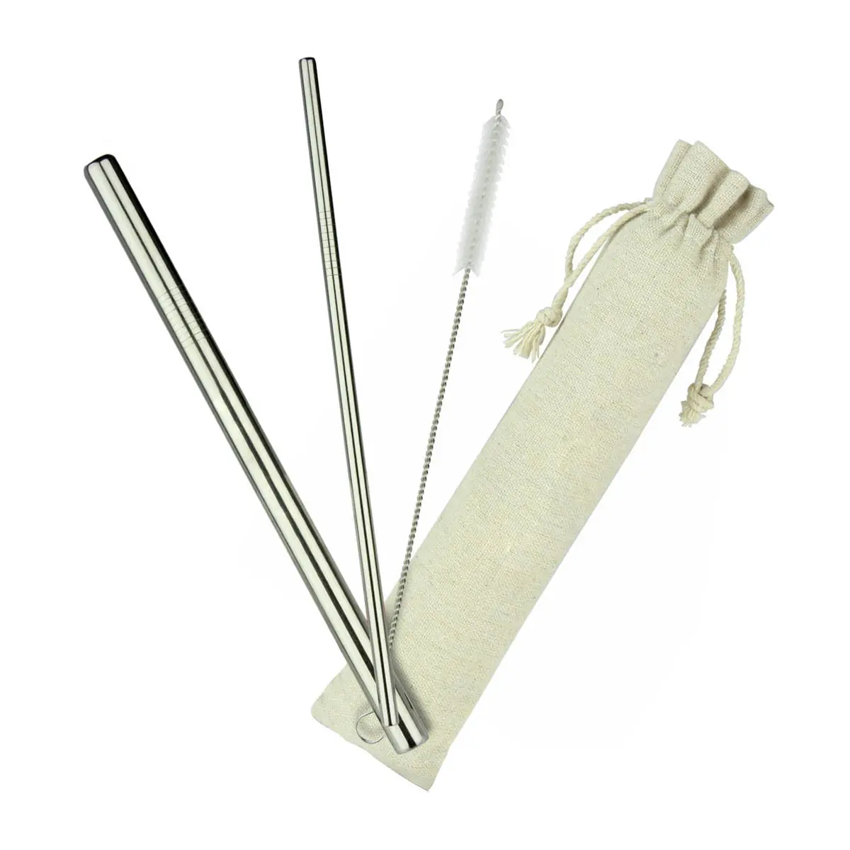 [EZ463] RAW - Straw Set with Jute-Cotton Pouch